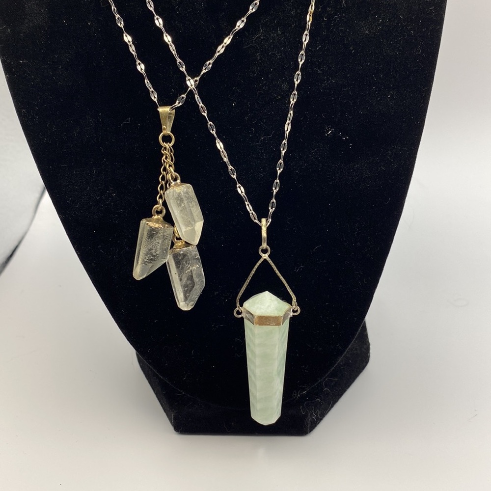 Set of Crystal and Stone Necklaces
